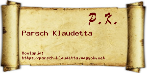 Parsch Klaudetta névjegykártya